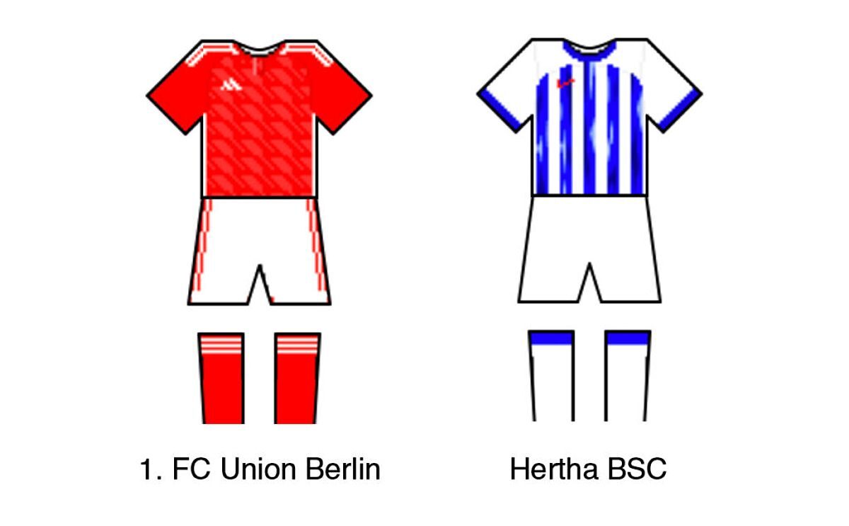 Màu áo của Union Berlin và Hertha Berlin