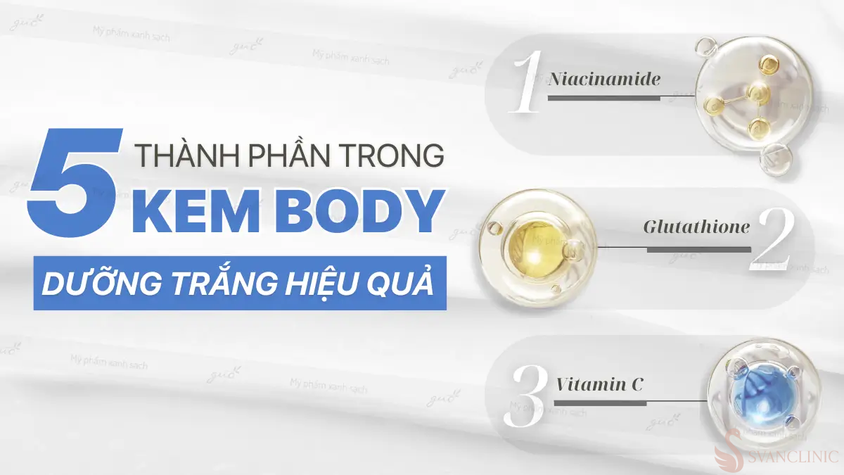 Những thành phần quan trọng và cơ chế hoạt động của kem body trắng da